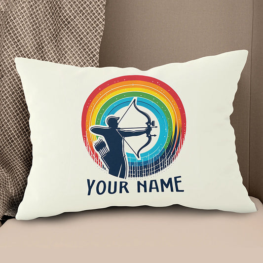Multicolor Funny Men Player Archery Custom Name Archery White Pillows TDM0827