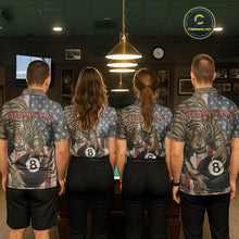 Load image into Gallery viewer, Personalized Vintage American Flag Tiger Billiard Shirt For Women, 8 Ball Pool Billiard Team Jerseys TDM5590