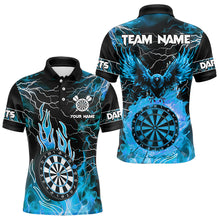 Load image into Gallery viewer, Blue Dart Board Fire Flame Custom Eagle Dart Shirts For Men, Thunder Lightning Dart Team Jerseys TDM3507