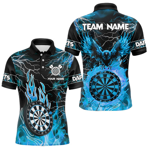 Blue Dart Board Fire Flame Custom Eagle Dart Shirts For Men, Thunder Lightning Dart Team Jerseys TDM3507