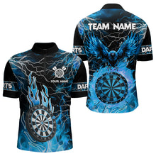 Load image into Gallery viewer, Blue Dart Board Fire Flame Custom Eagle Dart Shirts For Men, Thunder Lightning Dart Team Jerseys TDM3507