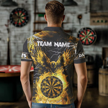 Load image into Gallery viewer, Yellow Dart Board Fire Flame Custom Eagle Dart Shirts For Men, Thunder Lightning Dart Team Jerseys TDM3508