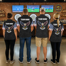 Load image into Gallery viewer, Personalized Grunge US Flag Eagle Darts Shirt For Women, Patriotic Darts Team Jersey Polo &amp; 1/4 Zip TDM5831