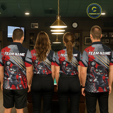 Load image into Gallery viewer, Custom Red Funny Cat Billiard Shirt For Women, Personalized 8 Ball Pool Team Jersey Polo &amp; 1/4 Zip TDM6441