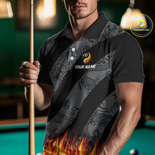 Load image into Gallery viewer, Personalized Flame Ying And Yang 8 Ball &amp; 9 Ball Billiard Shirt For Men, Funny Pool Team Jerseys TDM4278