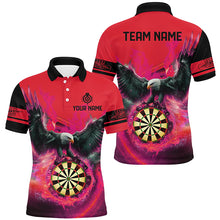 Load image into Gallery viewer, Personalized 3D Eagle Flying On Dart Board Fire Darts Shirts For Men Custom Darts Jerseys |Red TDM2126