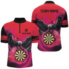Load image into Gallery viewer, Personalized 3D Eagle Flying On Dart Board Fire Darts Shirts For Men Custom Darts Jerseys |Red TDM2126
