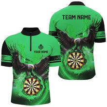 Load image into Gallery viewer, Personalized 3D Eagle Flying On Dart Board Fire Darts Shirts For Men Custom Darts Jerseys |Green TDM2384