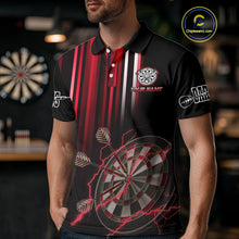 Load image into Gallery viewer, Red Throwing Skills Loading Custom Darts Shirt For Men With Pocket Option TDM4702