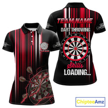 Load image into Gallery viewer, Red Throwing Skills Loading Custom Darts Shirt For Women With Pocket Option TDM4702