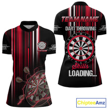 Load image into Gallery viewer, Red Throwing Skills Loading Custom Darts Shirt For Women With Pocket Option TDM4702