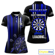 Load image into Gallery viewer, Blue Throwing Skills Loading Custom Darts Shirt For Women With Pocket Option TDM4703