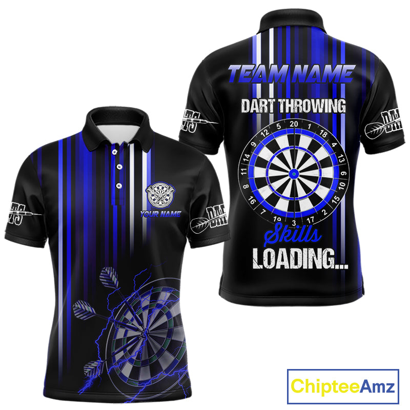 Blue Throwing Skills Loading Custom Darts Shirt For Men With Pocket Option TDM4703