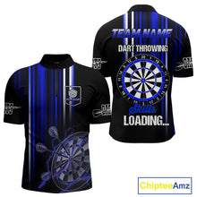 Load image into Gallery viewer, Blue Throwing Skills Loading Custom Darts Shirt For Men With Pocket Option TDM4703