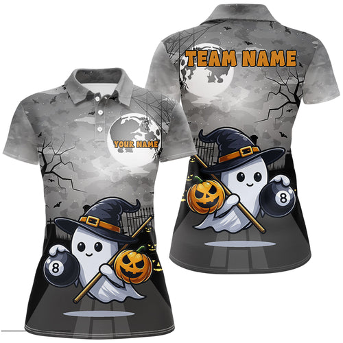 Funny Ghost Halloween Billiard Shirts For Women Custom Unique Halloween Gifts For Pool Lover TDM2629