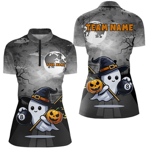 Funny Ghost Halloween Billiard Shirts For Women Custom Unique Halloween Gifts For Pool Lover TDM2629