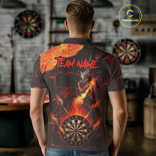 Load image into Gallery viewer, Personalized Fire Flame Dragon Darts Shirt For Men Custom Darts League Jersey Team Polo &amp; 1/4 Zip TDM4902