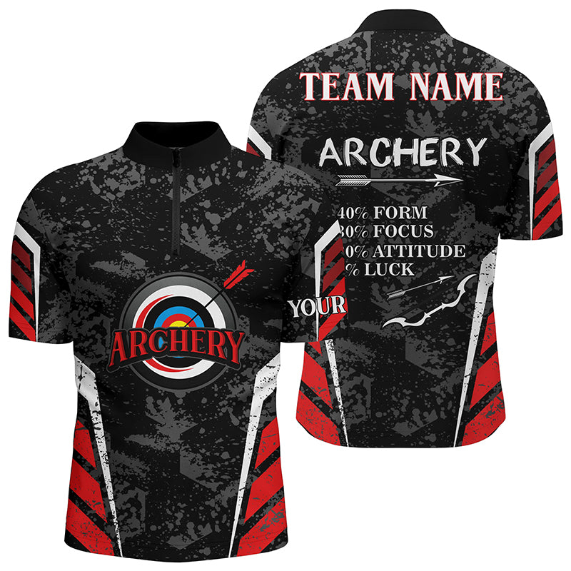 Personalized Archery 3d Target Vintage Men Quarter-Zip Shirts, Funny Archery Jersey Shirts TDM0458