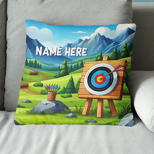 Funny Cartoon Archery Throw Pillow Personalized Archery Decorative Gifts TDM0838