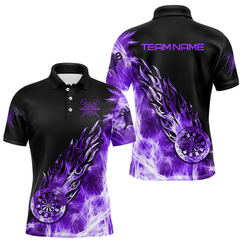 Black And Purple Light Icy Men Darts Polo & Quarter Zip Custom Dart Shirts For Team Dart Jerseys TDM3346