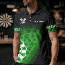 Load image into Gallery viewer, Patrick Shamrock Dart Shirt With Pocket Option For Men Custom Dart Jersey TDM3517