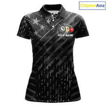 Load image into Gallery viewer, Black US Flag 8 Ball Pool Wings Billiard Shirt For Women Custom Billiard Team Jersey Polo &amp; 1/4 Zip TDM5977