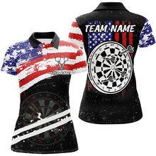 Load image into Gallery viewer, Personalized Retro US Flag Darts Board Women Darts Shirts Custom Patriotic Darts Team Jerseys TDM1551