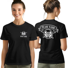 Load image into Gallery viewer, Billiard Skull Crossed Pool Cue T- Shirts Custom Billiard Shirts For Team Pool Player TDM3940