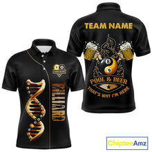 Load image into Gallery viewer, Funny DNA Yin-Yang Billiard Shirt For Men Custom Pool &amp; Beer That's Why I'm Here Billiard Jersey TDM6446