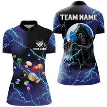 Load image into Gallery viewer, Custom Skull Billiard Balls Thunder Lightning 3D Shirts For Women, Purple Billiard Team Jerseys TDM1725