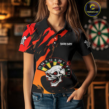 Load image into Gallery viewer, Funny Skull Dart Shirts With Pocket Option For Women Custom Dart Team Jersey TDM4098