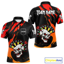 Load image into Gallery viewer, Funny Skull Dart Shirts With Pocket Option For Men Custom Dart Team Jersey TDM4098