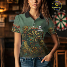 Load image into Gallery viewer, Funny Zombie Darts Shirt For Women Custom Darts Jerseys Team Polo &amp; Quarter Zip, Darts Gifts TDM4282
