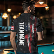 Load image into Gallery viewer, Customized Vintage Smoke US Flag Ball Billiard Shirt For Men, 8 Ball &amp; 9 Ball Patriotic Pool Jersey TDM4467