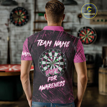 Load image into Gallery viewer, Aim With Heart Pink Ribbon Darts Shirt For Men Custom Breast Cancer Awareness Darts Jersey TDM4469