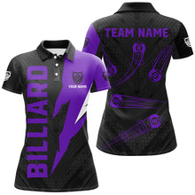 Load image into Gallery viewer, Personalized Billiard Tournament Jerseys For Women, Best 8 Ball Pool Billiard Shirts For Team |Purple TDM2403