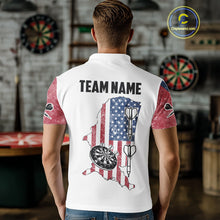 Load image into Gallery viewer, Personalized Grunge American Flag Men&#39;s Dart Shirts Custom Patriotic Darts Team Jersey |White TDM4906