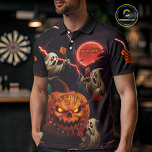 Load image into Gallery viewer, Funny Ghostly Pumpkin Dartboard Halloween Darts Shirt For Men Custom Darts Jersey, Best Darts Gift TDM4910