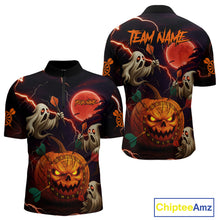 Load image into Gallery viewer, Funny Ghostly Pumpkin Dartboard Halloween Darts Shirt For Men Custom Darts Jersey, Best Darts Gift TDM4910