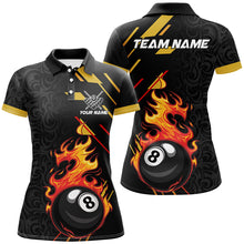 Load image into Gallery viewer, Funny 8 Ball Pool Flame Billiard Jerseys Custom Polo &amp; 1/4 Zip For Women, Billiard Team Shirts TDM2886