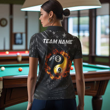 Load image into Gallery viewer, Black US Flag Ying And Yang 8 Ball &amp; 9 Ball Custom Billiard Shirts For Women Funny Billiard Jerseys  TDM3357