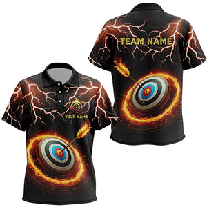 Personalized Fire Archery Target Thunder Lightning Custom Kid Archery Polo Shirts, Archery Jerseys TDM1028