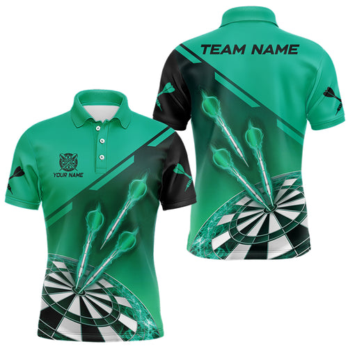 Turquoise Darts Jersey For Men Custom Darts Team Shirt With Pocket Option TDM3519
