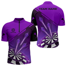 Load image into Gallery viewer, Purple Darts Jersey For Men Custom Darts Team Shirt With Pocket Option TDM3520
