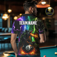 Load image into Gallery viewer, Colorful Lightning 8 Ball Wolf Billiard Shirt For Men Custom Pool Team Jersey Polo &amp; 1/4 Zip TDM5987