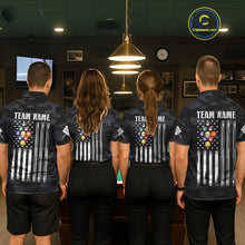 Load image into Gallery viewer, Personalized Camouflage US Flag Billiard Shirt For Men, 9 Ball Pool Team Jersey Polo &amp; 1/4 Zip TDM5992