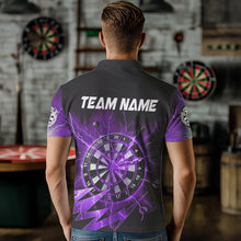 Load image into Gallery viewer, Personalized Purple Dartboard Thunder Storm Lighting Dart Shirts For Men Custom Team Dart Jerseys TDM3811