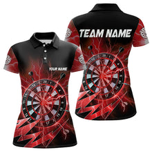 Load image into Gallery viewer, Personalized Red Dartboard Thunder Storm Lighting Dart Shirts For Women Custom Team Dart Jerseys TDM3812