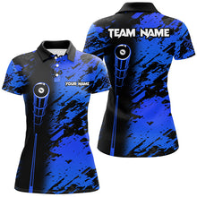 Load image into Gallery viewer, Personalized Billiard Tournament Jerseys Shirts For Women, Best 8 Ball Billiard Shirts For Team |Blue TDM1944