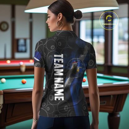 Personalized Las Vegas Flag Smoke Billiard Shirt For Women Custom 8 Ball Pool Team Jerseys TDM4287